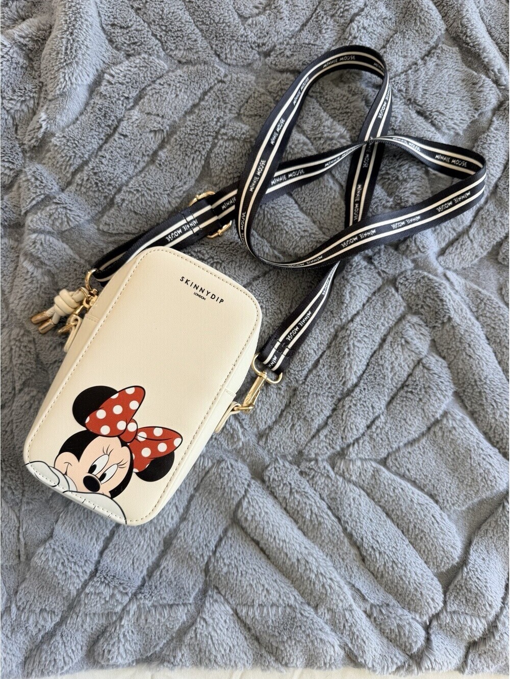 Skinnydip London Disney Minnie Mouse Phone Crossbody Bag White Gold Hardware